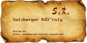 Salzberger Károly névjegykártya